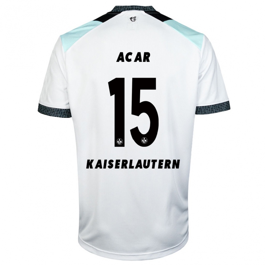 גברים כדורגל Samet Acar #15 לבן שחור הרחק ג'רזי 2025/26