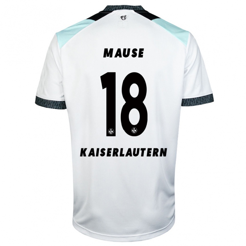 גברים כדורגל Jannik Mause #18 לבן שחור הרחק ג'רזי 2025/26