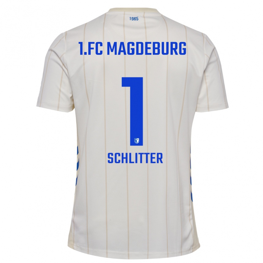 גברים כדורגל טום שליטר #1 לבן כחול הרחק ג'רזי 2025/26