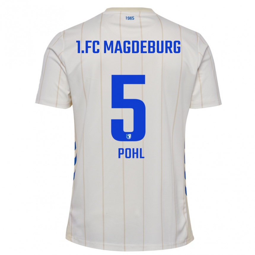 גברים כדורגל מרווין פוהל #5 לבן כחול הרחק ג'רזי 2025/26