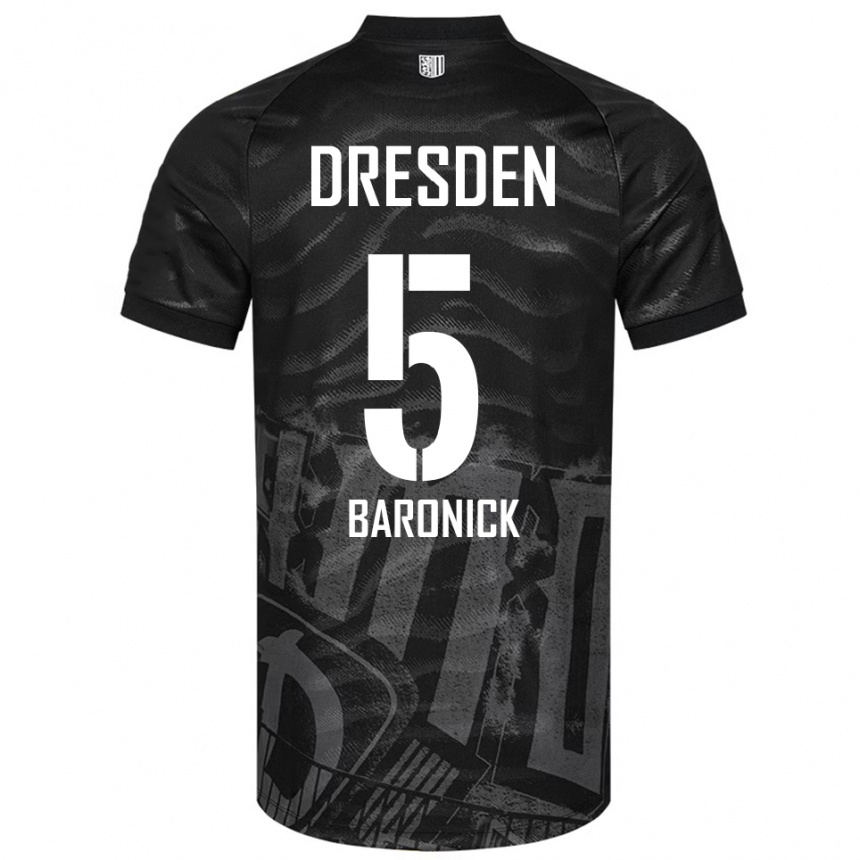 גברים כדורגל Kurt Baronick #5 שחור אפור הרחק ג'רזי 2025/26