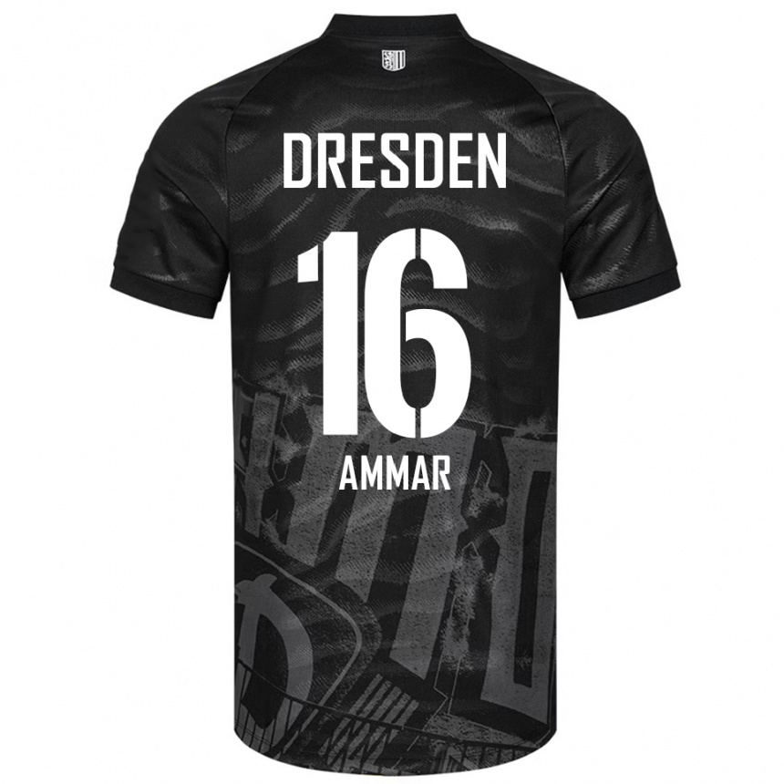 גברים כדורגל Amer Ammar #16 שחור אפור הרחק ג'רזי 2025/26