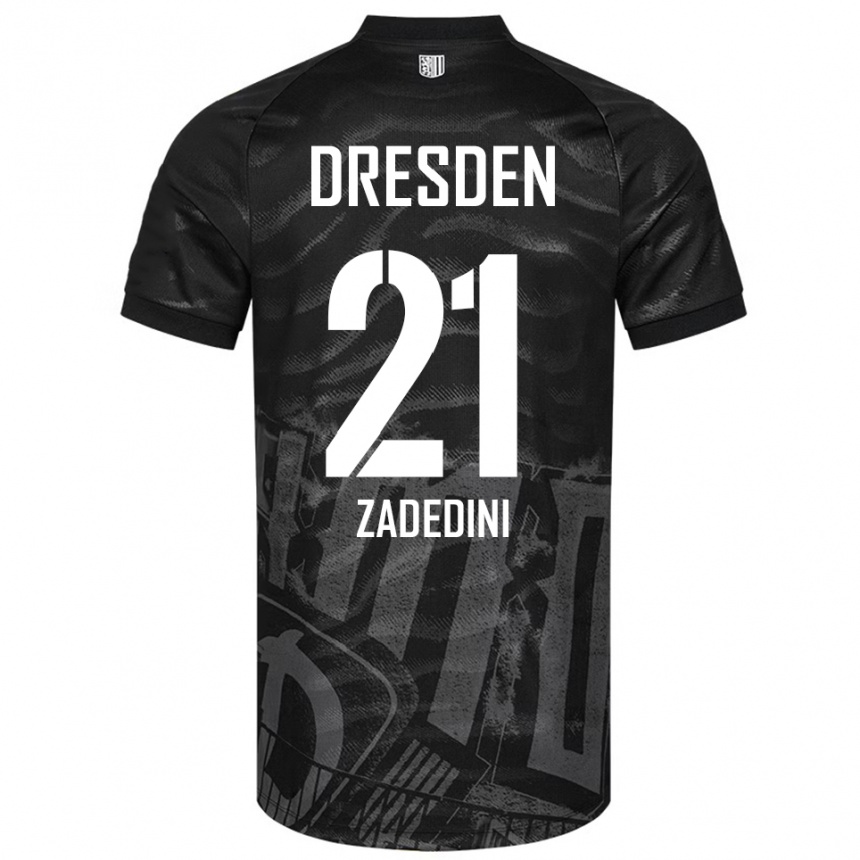 גברים כדורגל Skerd Zadedini #21 שחור אפור הרחק ג'רזי 2025/26