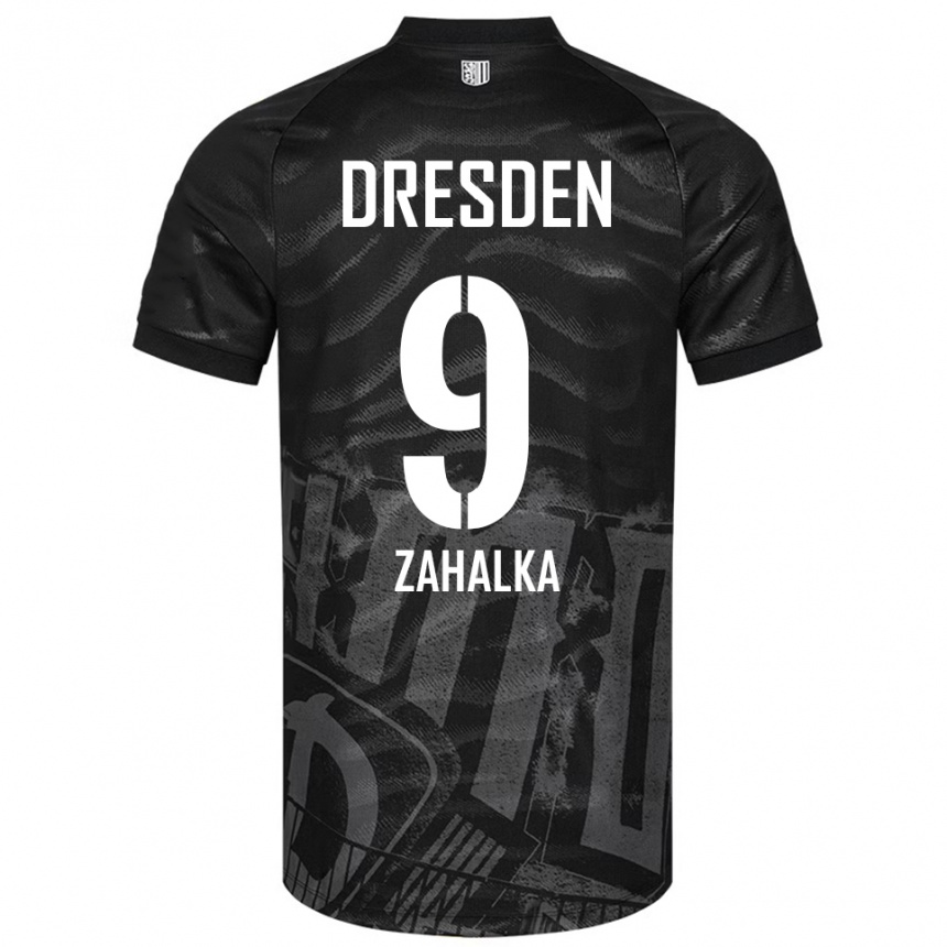 גברים כדורגל Filip Zahalka #9 שחור אפור הרחק ג'רזי 2025/26