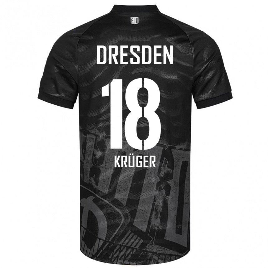 גברים כדורגל Kevin Krüger #18 שחור אפור הרחק ג'רזי 2025/26