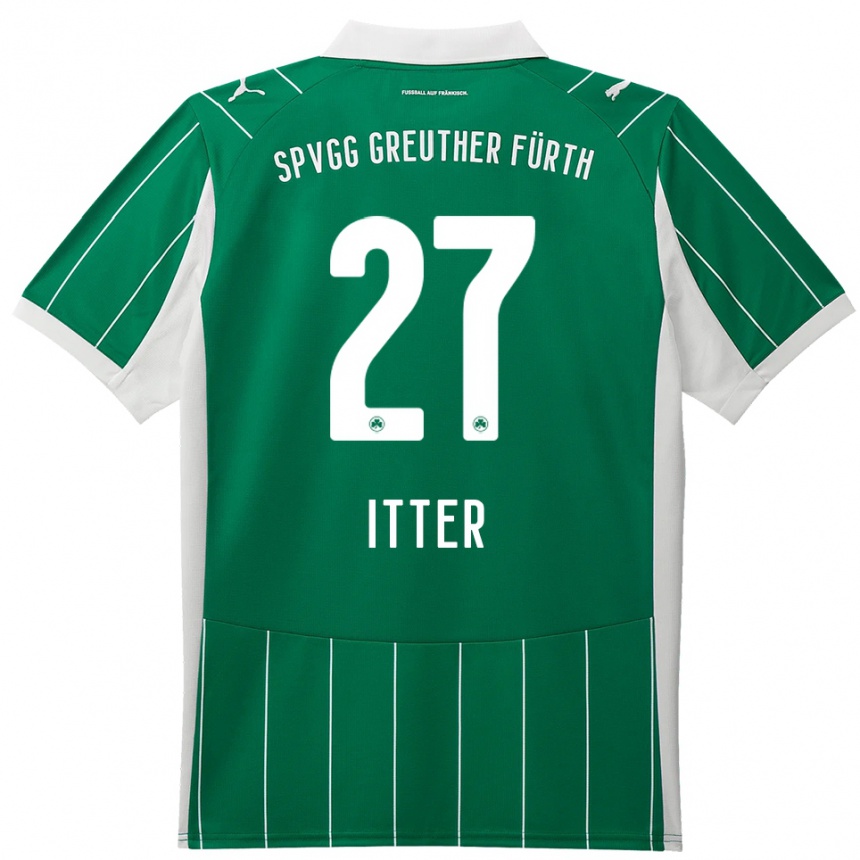 גברים כדורגל Luca Itter #27 ירוק לבן הרחק ג'רזי 2025/26