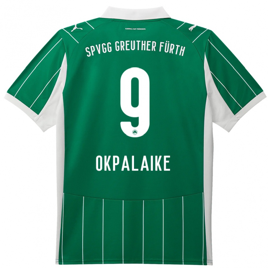 גברים כדורגל Joshua Okpalaike #9 ירוק לבן הרחק ג'רזי 2025/26