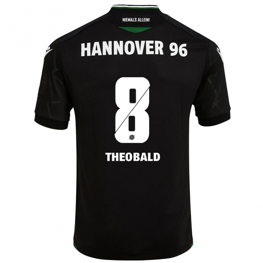 גברים כדורגל Lara Theobald #8 שחור ירוק הרחק ג'רזי 2025/26