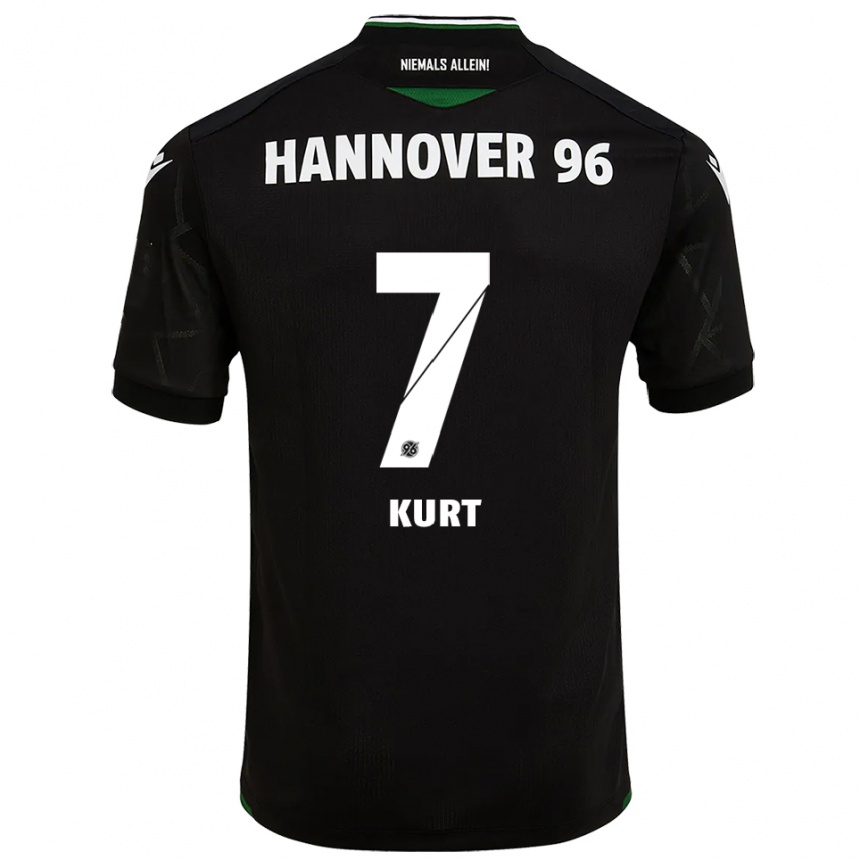 גברים כדורגל Taycan Kurt #7 שחור ירוק הרחק ג'רזי 2025/26