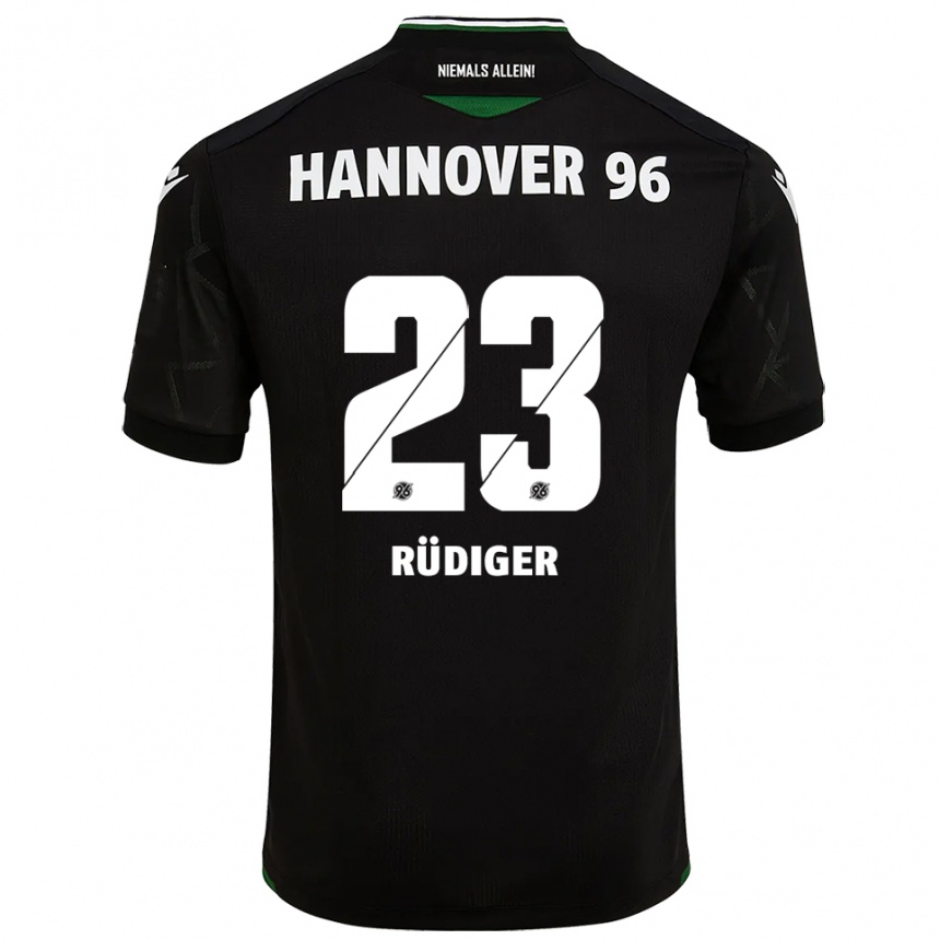 גברים כדורגל פין-לוקה רודיגר #23 שחור ירוק הרחק ג'רזי 2025/26