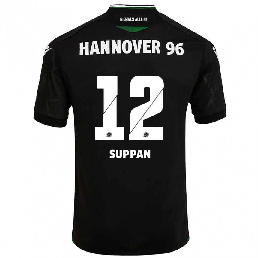 גברים כדורגל יאניק סופאן #12 שחור ירוק הרחק ג'רזי 2025/26