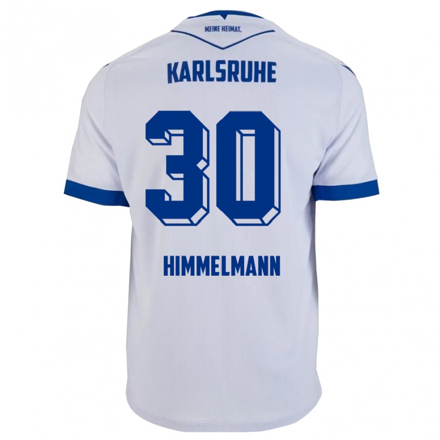 גברים כדורגל רובין הימלמן #30 לבן כחול הרחק ג'רזי 2025/26