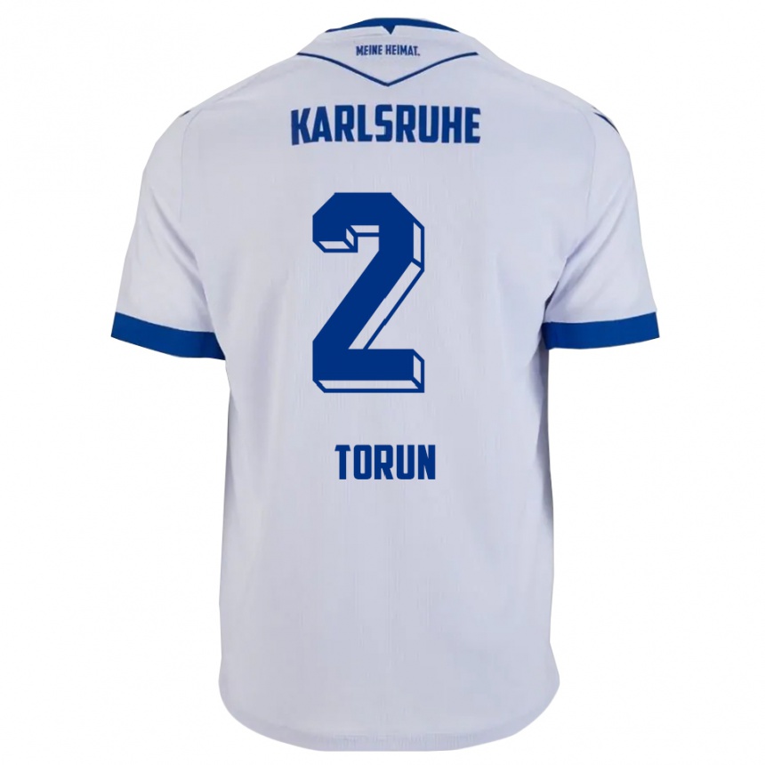 גברים כדורגל Mete Torun #2 לבן כחול הרחק ג'רזי 2025/26