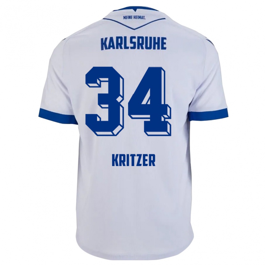 גברים כדורגל מתאו קריצר #34 לבן כחול הרחק ג'רזי 2025/26