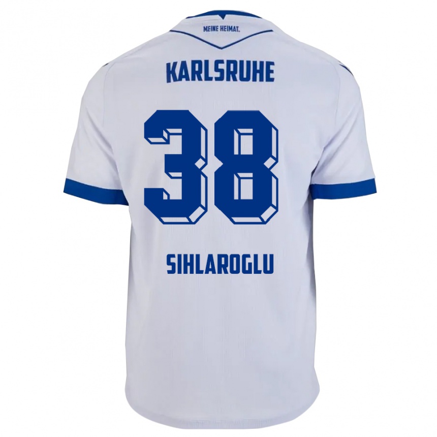 גברים כדורגל Efe-Kaan Sihlaroglu #38 לבן כחול הרחק ג'רזי 2025/26