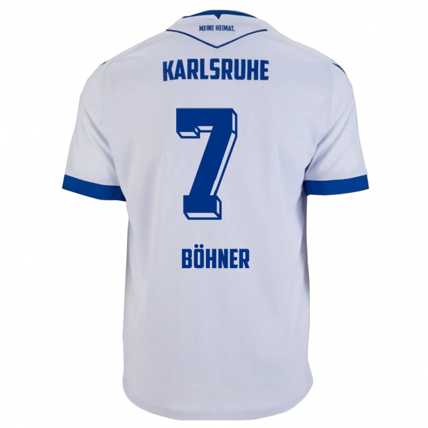 גברים כדורגל Alexander Böhner #7 לבן כחול הרחק ג'רזי 2025/26