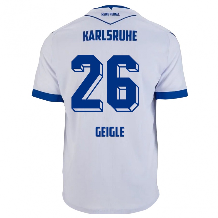 גברים כדורגל פין גייגל #26 לבן כחול הרחק ג'רזי 2025/26