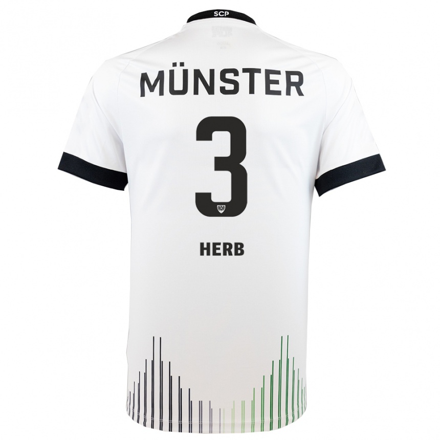 גברים כדורגל Lukas Herb #3 לבן שחור הרחק ג'רזי 2025/26