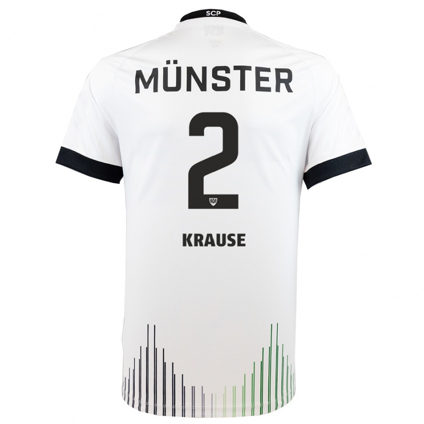 גברים כדורגל Moritz Krause #2 לבן שחור הרחק ג'רזי 2025/26