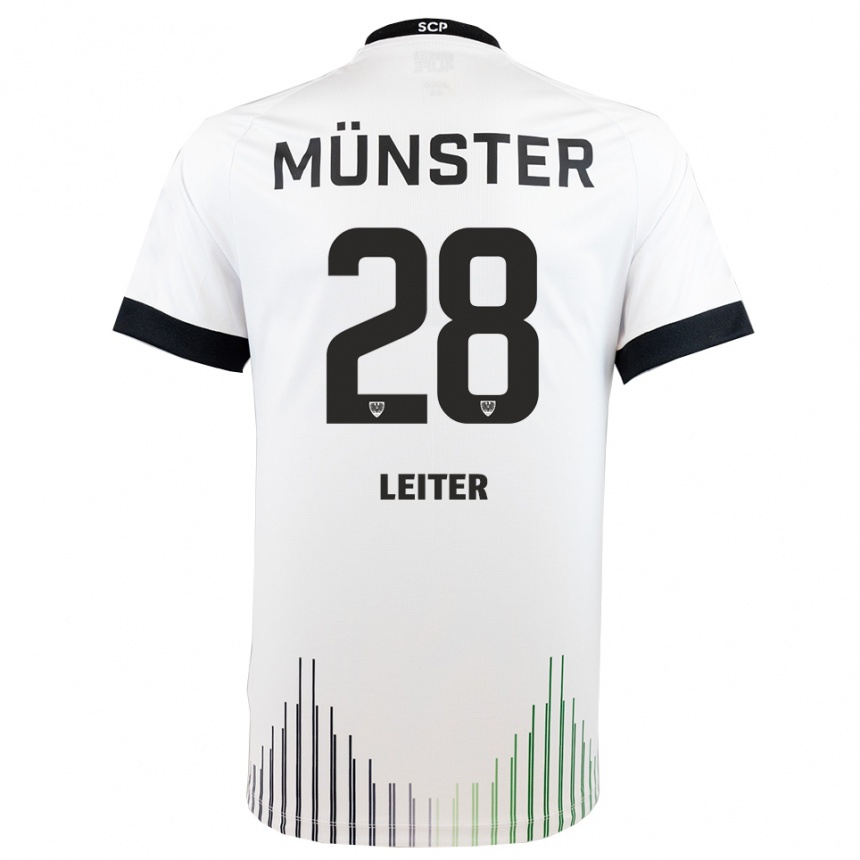 גברים כדורגל בן לייטר #28 לבן שחור הרחק ג'רזי 2025/26