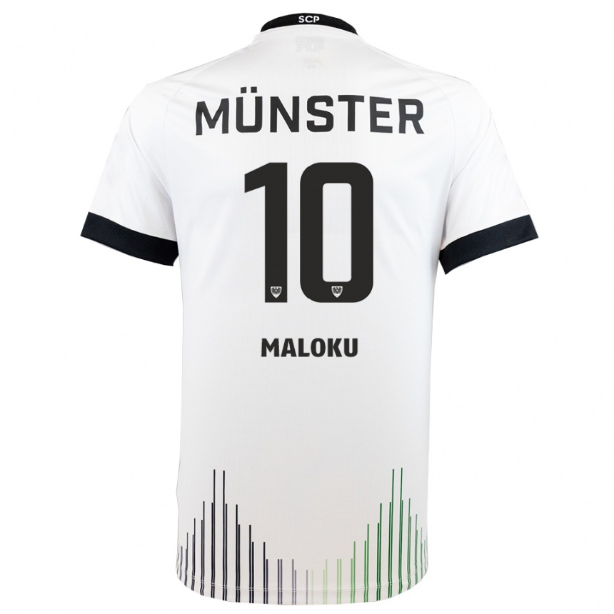 גברים כדורגל Amar Maloku #10 לבן שחור הרחק ג'רזי 2025/26
