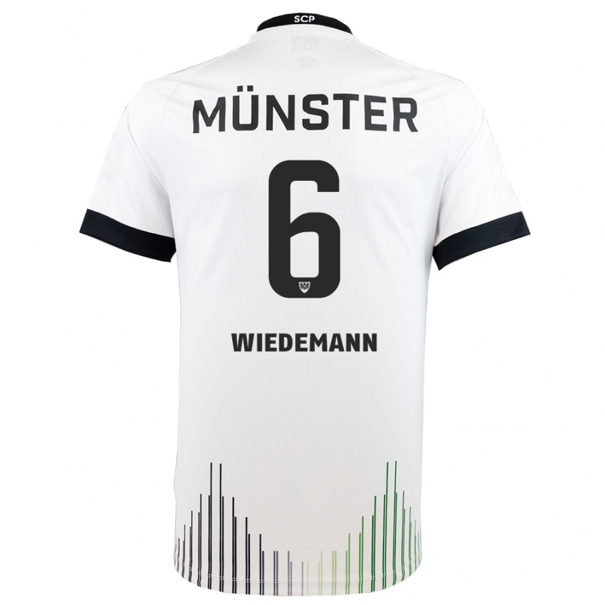 גברים כדורגל לינו וידמן #6 לבן שחור הרחק ג'רזי 2025/26