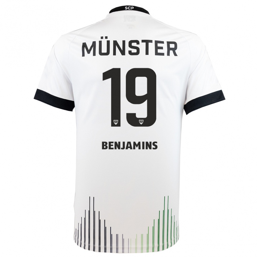 גברים כדורגל מרווין בנג׳מינס #19 לבן שחור הרחק ג'רזי 2025/26