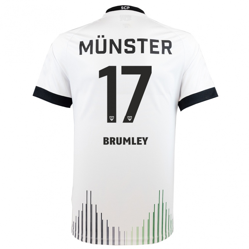 גברים כדורגל פלוריאן ברומלי #17 לבן שחור הרחק ג'רזי 2025/26