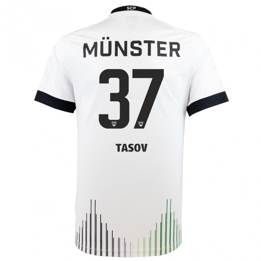 גברים כדורגל לאון טאסוב #37 לבן שחור הרחק ג'רזי 2025/26