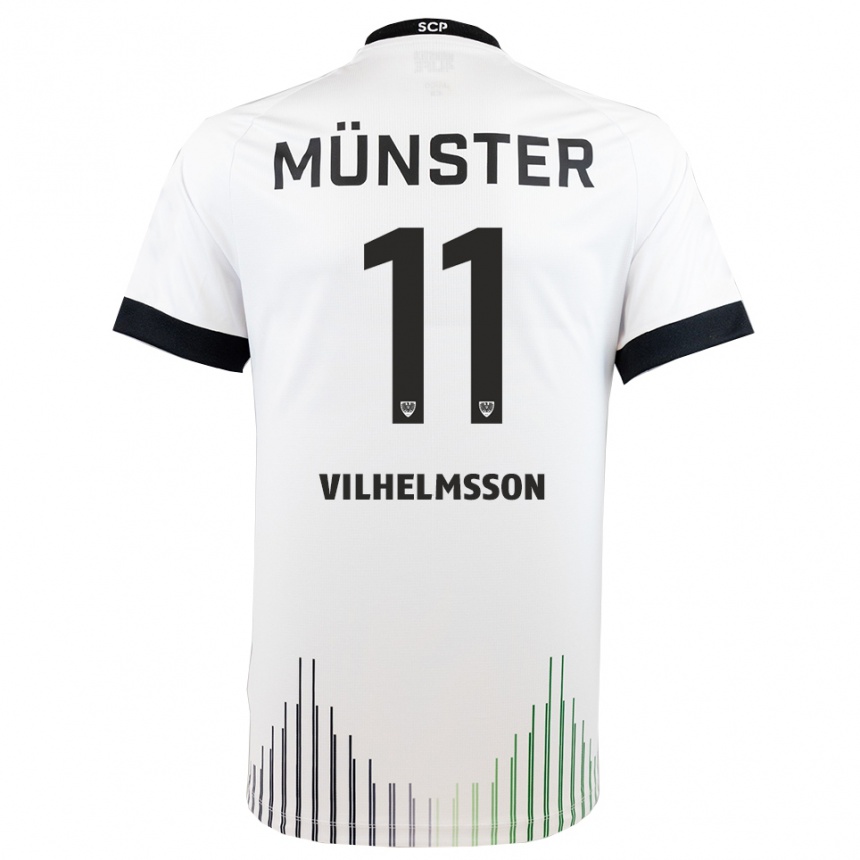 גברים כדורגל אוסקר וילהלמסון #11 לבן שחור הרחק ג'רזי 2025/26 גברים כדורגל אוסקר וילהלמסון #11 לבן שחור הרחק ג'רזי 2025/26