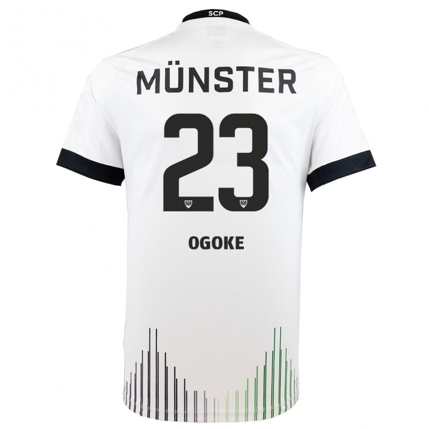 גברים כדורגל דזמונד אוגוקה #23 לבן שחור הרחק ג'רזי 2025/26