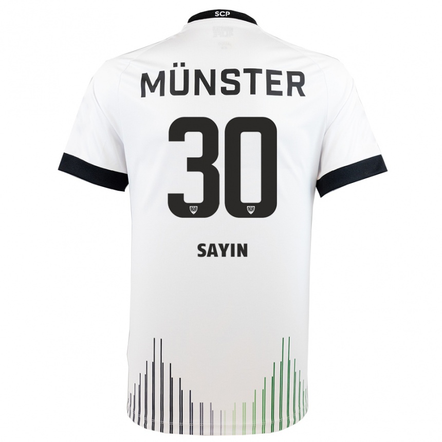 גברים כדורגל Melih Sayin #30 לבן שחור הרחק ג'רזי 2025/26
