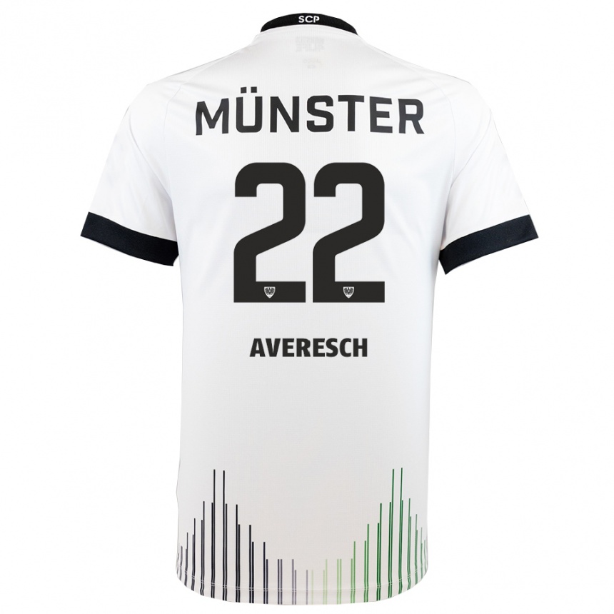 גברים כדורגל Noah Averesch #22 לבן שחור הרחק ג'רזי 2025/26