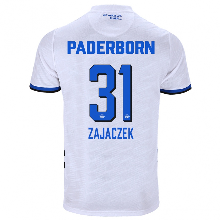 גברים כדורגל ארני לאסה זיאצ׳ק #31 לבן כחול הרחק ג'רזי 2025/26