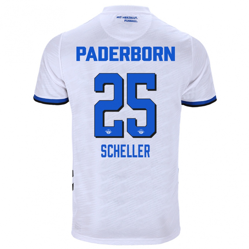 גברים כדורגל טיארק לאסה שלר #25 לבן כחול הרחק ג'רזי 2025/26