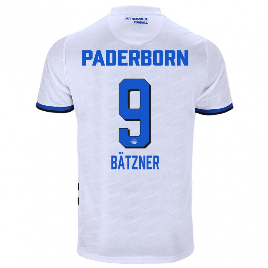 גברים כדורגל Nick Bätzner #9 לבן כחול הרחק ג'רזי 2025/26