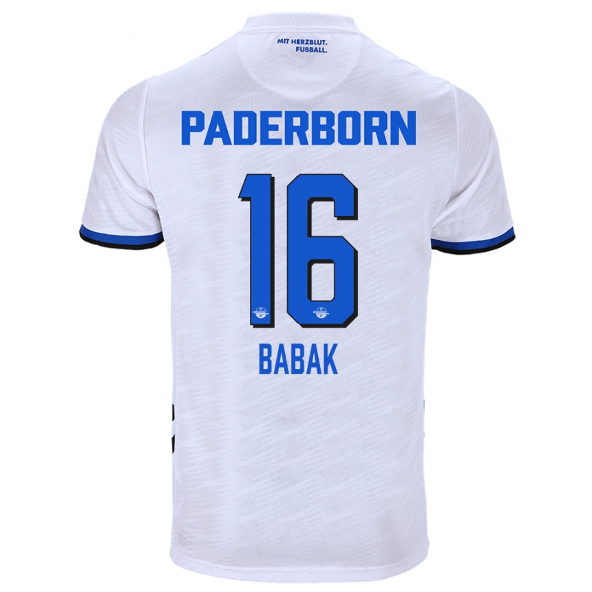 גברים כדורגל Fedir Babak #16 לבן כחול הרחק ג'רזי 2025/26