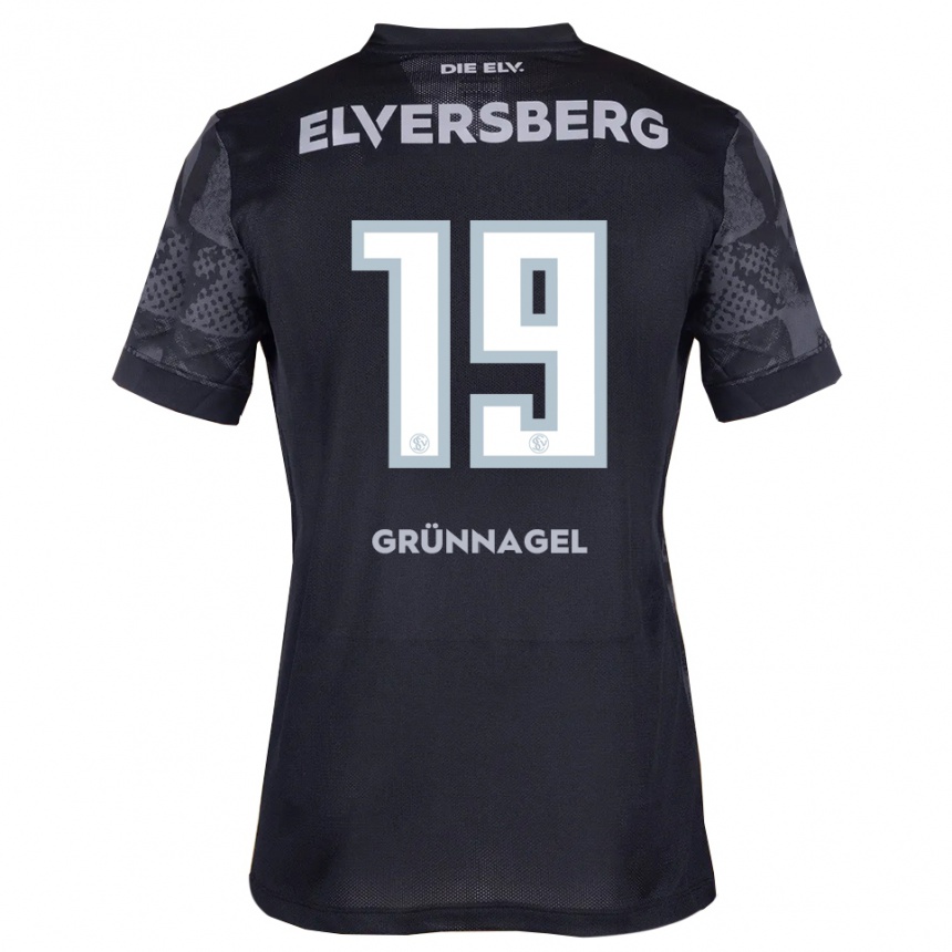 גברים כדורגל Lea Grünnagel #19 שחור אפור הרחק ג'רזי 2025/26