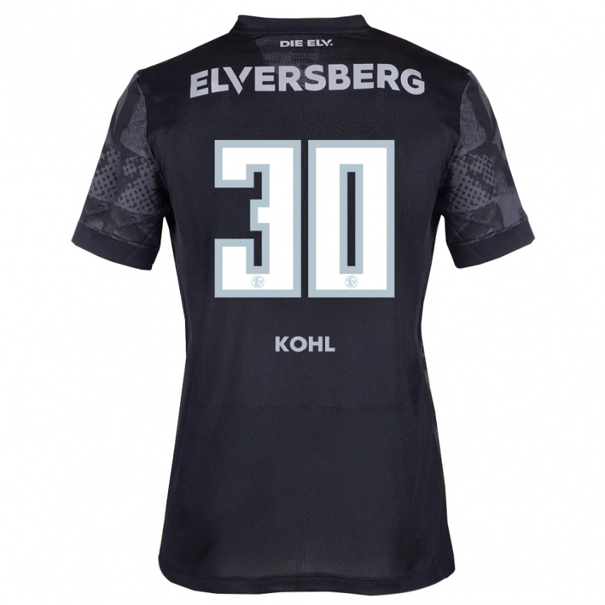 גברים כדורגל Florian Kohl #30 שחור אפור הרחק ג'רזי 2025/26