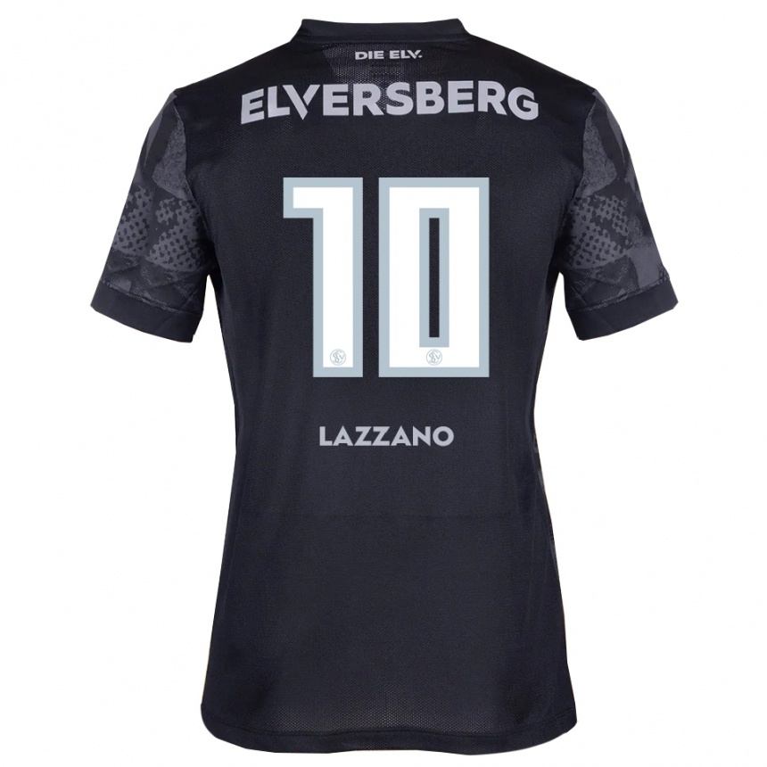 גברים כדורגל Alessandro Lazzano #10 שחור אפור הרחק ג'רזי 2025/26