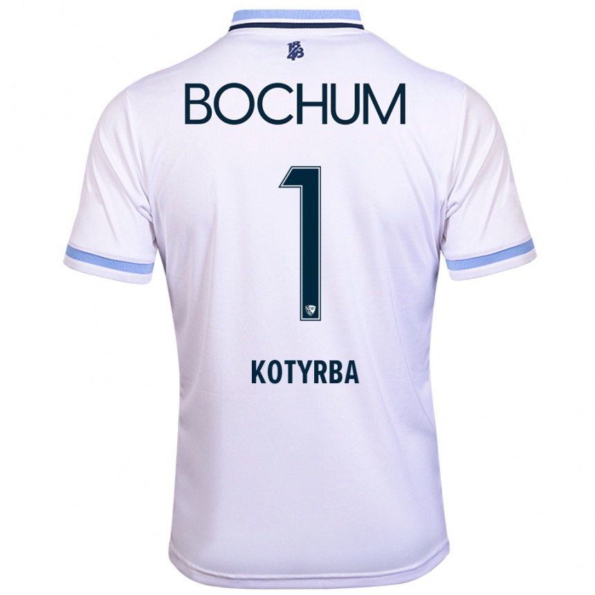 גברים כדורגל פין גרגור קוטירבה #1 לבן תכלת הרחק ג'רזי 2025/26