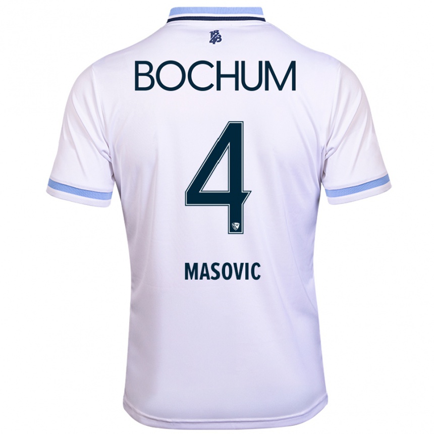 גברים כדורגל ארהאן מאסוביץ' #4 לבן תכלת הרחק ג'רזי 2025/26