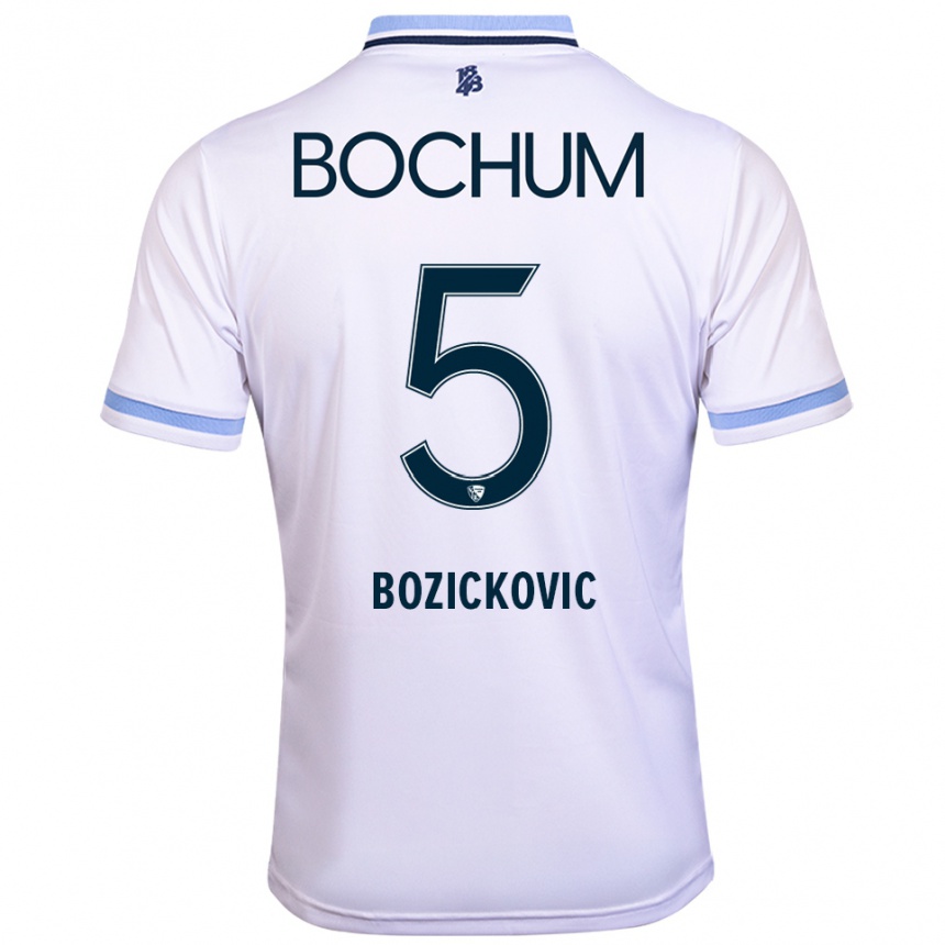 גברים כדורגל ניקו בוז׳יצ׳קוביץ׳ #5 לבן תכלת הרחק ג'רזי 2025/26 גברים כדורגל ניקו בוז׳יצ׳קוביץ׳ #5 לבן תכלת הרחק ג'רזי 2025/26