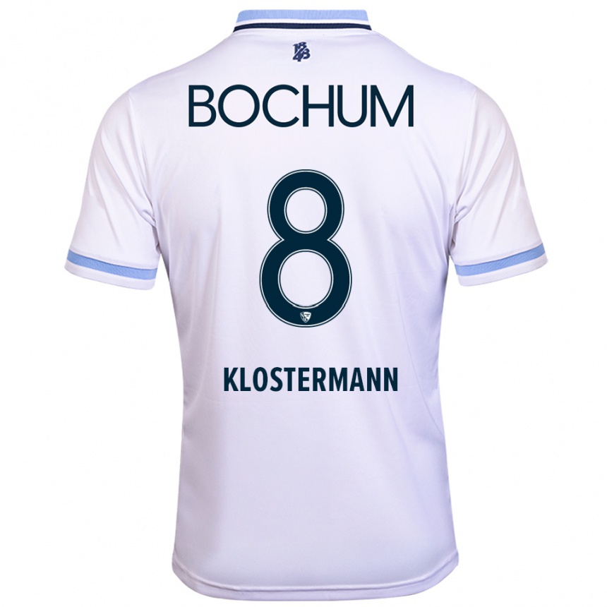 גברים כדורגל מישל קלוסטרמן #8 לבן תכלת הרחק ג'רזי 2025/26