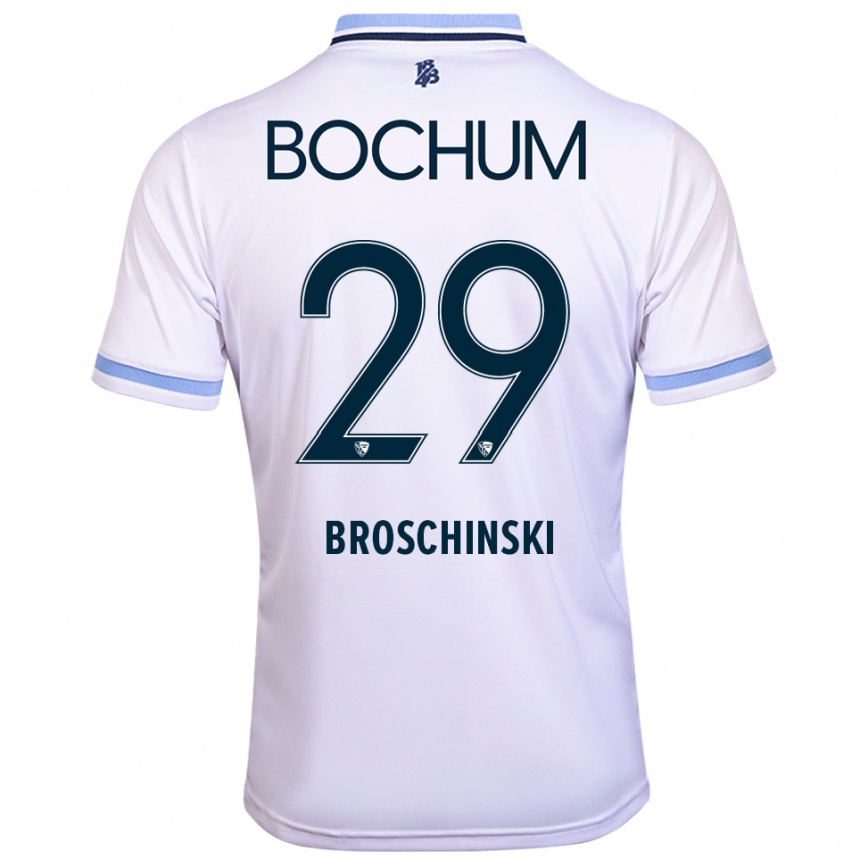 גברים כדורגל מוריץ ברושינסקי #29 לבן תכלת הרחק ג'רזי 2025/26