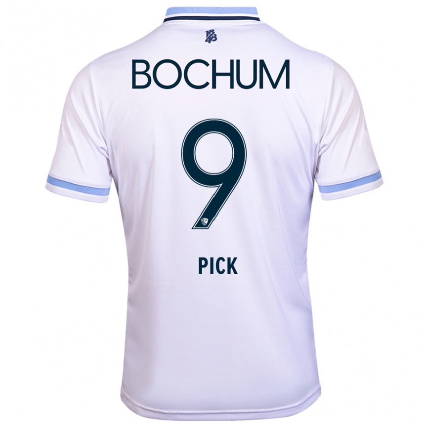 גברים כדורגל Luis Pick #9 לבן תכלת הרחק ג'רזי 2025/26