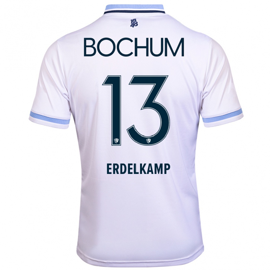 גברים כדורגל Luca Erdelkamp #13 לבן תכלת הרחק ג'רזי 2025/26