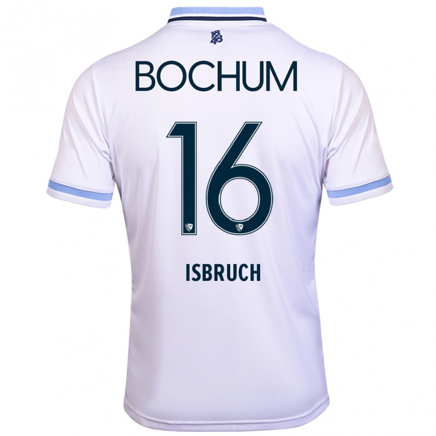 גברים כדורגל L. Isbruch #16 לבן תכלת הרחק ג'רזי 2025/26