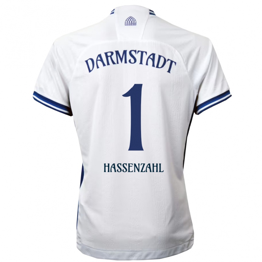 גברים כדורגל Leon Hassenzahl #1 לבן כחול הרחק ג'רזי 2025/26