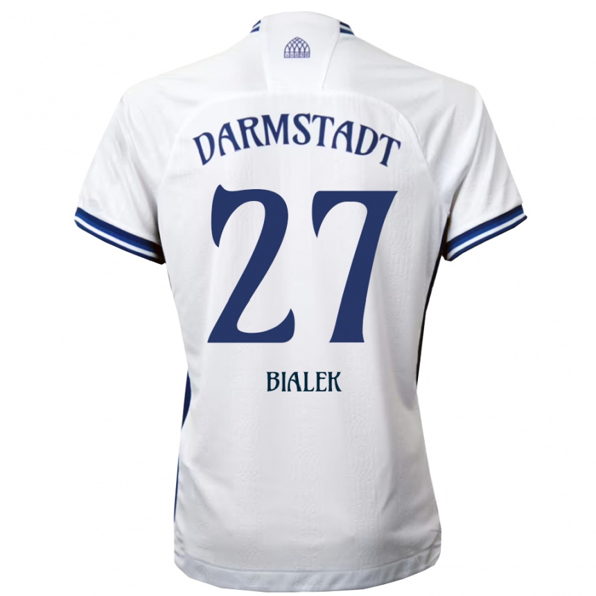 גברים כדורגל ברטוש ביאלק #27 לבן כחול הרחק ג'רזי 2025/26